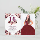 Recherche de burgundy floral anniversaire invitations 16 ans