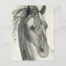 Recherche de cheval abstrait cartes postales Noir