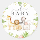 Recherche de round baby shower autocollants Safari