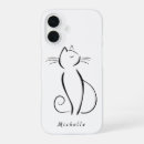 Recherche de chat noir et blanc iphone coques Élégant