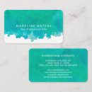 Recherche de bleu vert cartes visite Aquarelle