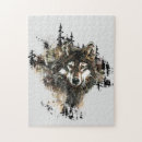 Suche nach grauer wolf puzzle Wald