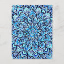 Recherche de mandala bleu cartes postales Méditation