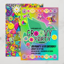 Recherche de hippie psychédélique invitations Vintage