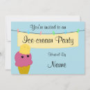 Recherche de glace kawaii invitations Parti
