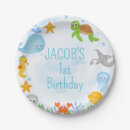 Recherche de mer assiettes Premier anniversaire