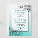 Recherche de turquoise noir mariage invitations Aqua