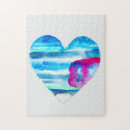 Suche nach blaues herz puzzle Aquarell