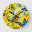 Recherche de oiseau jaune horloges Nature