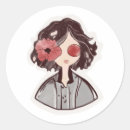Recherche de fleur stylisée autocollants Vintage