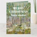 Recherche de forêt de bouleau vœux cartes Hiver