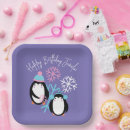 Recherche de plats de pingouin assiettes en papier Noël