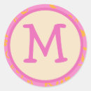 Recherche de rose et orange autocollants Initiale