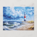 Recherche de phare rouge cartes postales Aquarelle