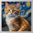 Recherche de peinture de chat posters Nuit étoilée