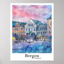 Suche nach bergen norwegen poster Aquarell