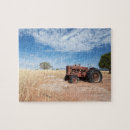 Recherche de tracteur rouge puzzles Ferme