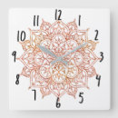 Recherche de mandala orange horloges Moderne