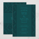 Recherche de damassé turquoise mariage invitations Élégant