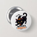 Suche nach schwarze katze halloweens buttons Hexenhut
