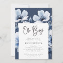 Recherche de navy blue floral invitations Bleu