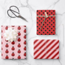 Recherche de coccinelles rouges papier cadeau Rayures