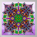 Suche nach blumen mandala poster Blau