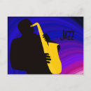 Recherche de joueurs de saxophone cartes postales Jazz