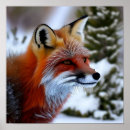 Recherche de renard rouge posters Scène hivernale