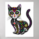 Recherche de chat mexicain posters Dia de los muertos