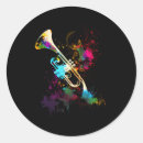 Recherche de musiciens jazz autocollants Instrument en laiton