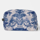 Recherche de toile cosmétiques pochettes Bleu et blanc