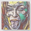 Recherche de visage femme dessous de verres Peinture