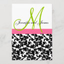 Recherche de monogramme vert de damassé invitations Élégant