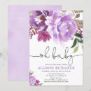 Recherche de pourpre de baby shower invitations Fleurs pourpres