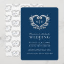 Recherche de coeur argenté invitations Monogramme