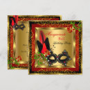 Recherche de masque de mardi gras invitations Rouge