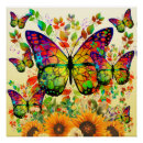 Recherche de papillons colorés posters Jaune