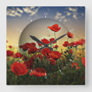 Suche nach red poppy wanduhren Abstract