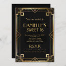 Recherche de great gatsby invitations Noir et or