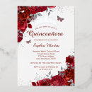 Recherche de rouge et argent invitations Quinceanera