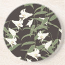 Recherche de fleur lys dessous de verres Noir