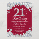 Recherche de rouge et argent invitations Fête d'anniversaire