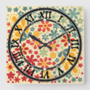 Recherche de motif floral horloges Rouge