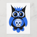 Recherche de hibou de vacances cartes postales Bleu