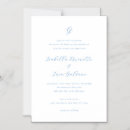 Recherche de bleu et blanc mariage invitations Monogramme