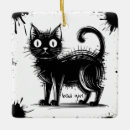 Recherche de chat noir et blanc ornements Moderne