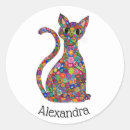 Recherche de chat coloré autocollants Nom