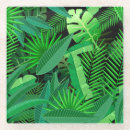 Recherche de feuille tropicale dessous de verres Initiales