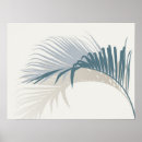 Recherche de feuille palmier posters Bleu